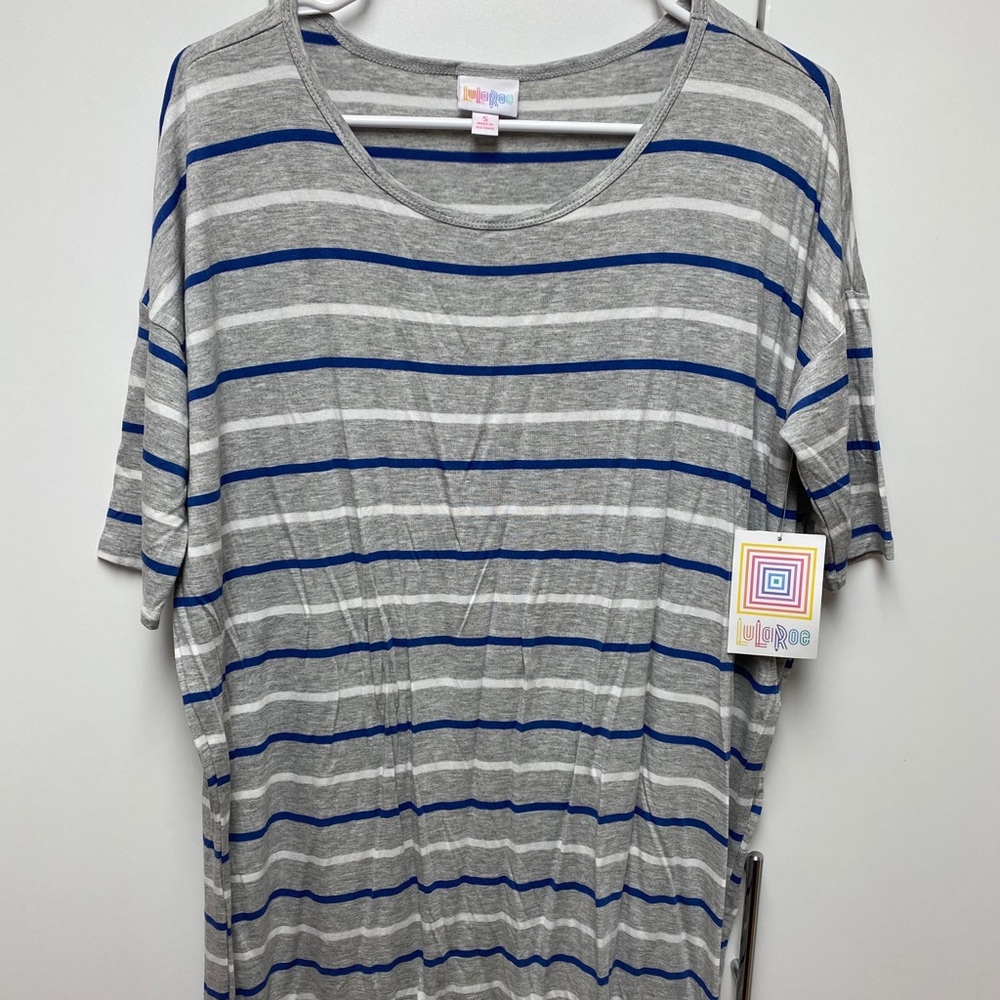 LuLaRoe Irma hi-lo striped tunic top, sz S, NWT